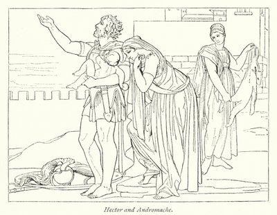Hector og Andromache (litho) av English School