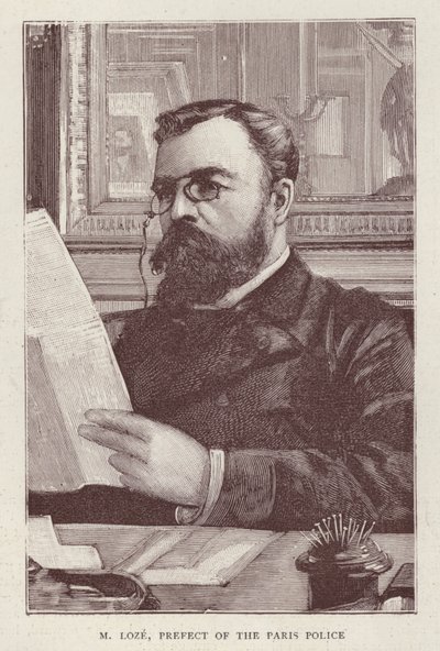 Henri Loze , fransk politiker og politiprefekt for Paris (litho) av English School