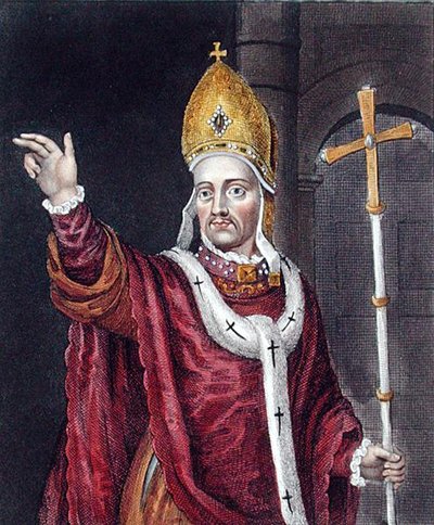 Henry Chichely (ca. 1362-1443), etter et maleri i Bodleian Gallery (farge litho) av English School