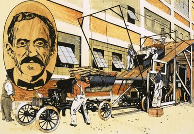 Henry Ford og hans første produksjonslinje fra 1908 av English School