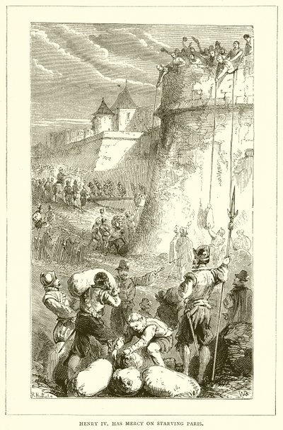 Henry IV har Barmhjertighet med Starving Paris av English School