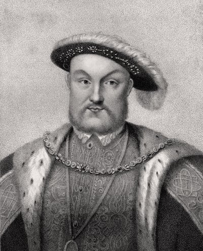Henry VIII, gravert av Bocquet, fra 