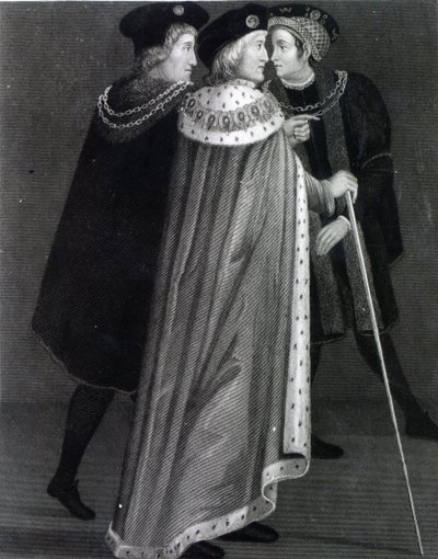 Henry VII med Richard Empson og Sir Edmund Dudley (gravering) av English School
