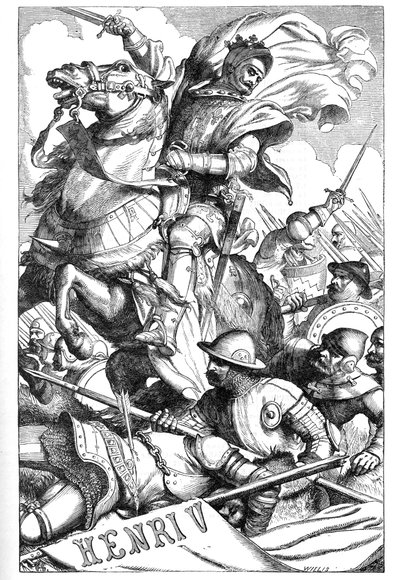 Henry V - (The Chronicle History of Henry the Fifth) - Illustrasjon i "" Completes de William Shakespeare"" 1866 - Illustrasjonene og den generelle formen til denne utgaven er lånt fra Cassells illustrerte Shakespeare, utgitt i London av English School