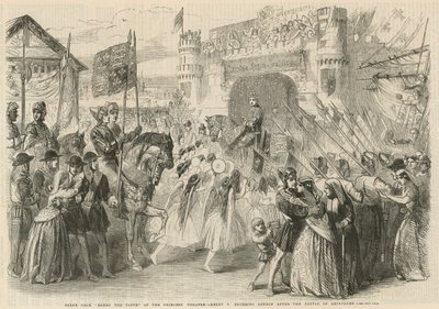 Henry V kom inn i London etter slaget ved Agincourt av English School