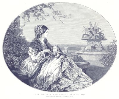 Hennes Majestet og Prins Arthur, 1850 av English School