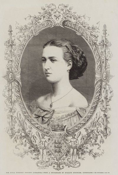 Hennes Kongelige Høyhet Prinsesse Alexandra (gravering) av English School