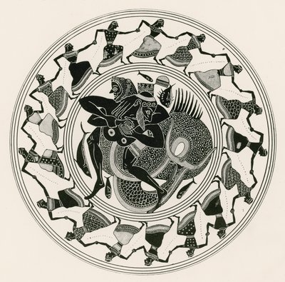 Herakles bryter med Triton (gravering) av English School