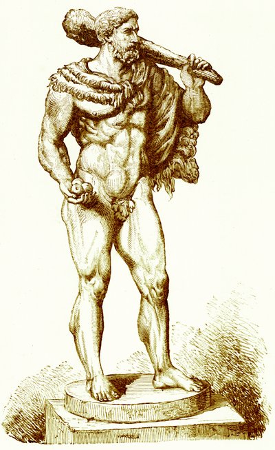 Hercules, illustrasjon fra History of Rome av Victor Duruy, utgitt 1884 (digitalt forbedret bilde) av English School