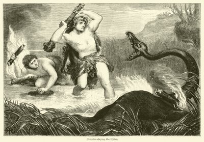 Hercules dreper Hydra (gravering) av English School