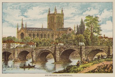 Hereford Cathedral (farget gravering) av English School