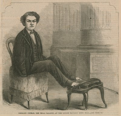 Hermann Untman, pedalen Paganini, i London Pavilion Music Hall av English School