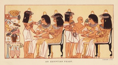 Herodot: En egyptisk fest (fargelitografi) av English School