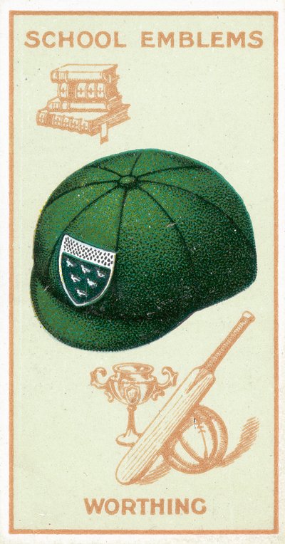 Videregående skole for gutter, Worthing, Sussex (farge litho) av English School