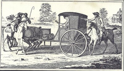Highwaymen James MacLaine og William Plunkett raner jarlen av Eglinton på Hounslow Heath, 26. juni 1750 (gravering) av English School