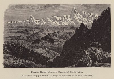 Hindoo Koosh, Det indiske Kaukasus, fjell (gravering) av English School