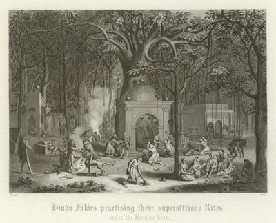 Hinduiske fakirer praktiserer sine overtroiske ritualer av English School
