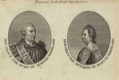 Hans nåde hertugen av Northumberland og hennes nåde hertuginnen av Northumberland av English School