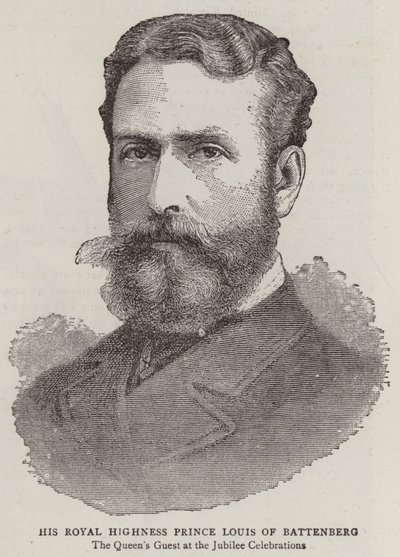 Hans Kongelige Høyhet Prins Louis av Battenberg (gravering) av English School