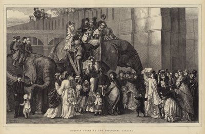 Holiday Folks at the Zoological Gardens (gravering) av English School