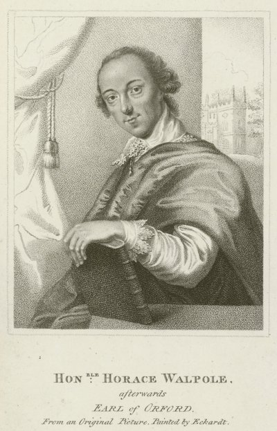 Ærede Horace Walpole, etterpå jarl av Orford (gravering) av English School