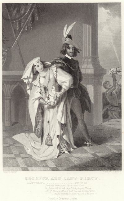 Hotspur og Lady Percy, kong Henry IV, del I, akt II, scene III av English School