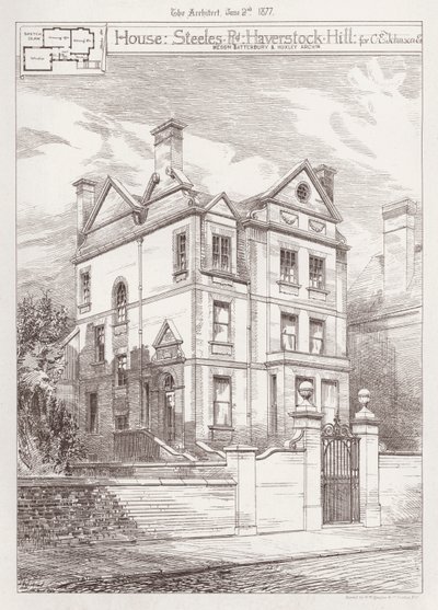 House, Steeles Road, Haverstock Hill, for CE Johnson (gravering) av English School