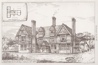 Hus på Northenden nær Manchester (gravering) av English School