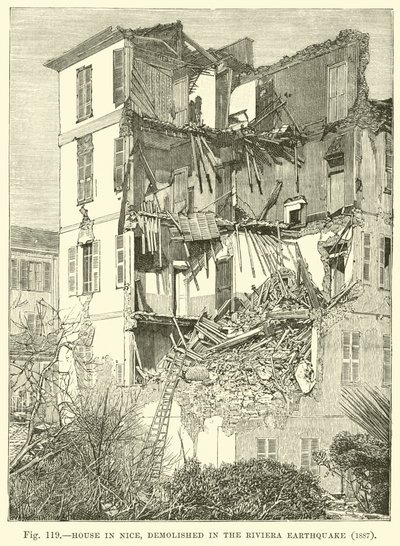 Hus i Nice, revet i Riviera-jordskjelvet, 1887 av English School