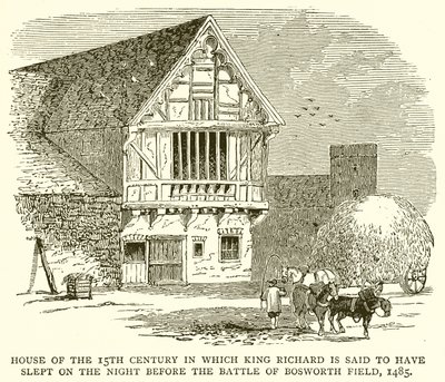 House of the 15th Century der kong Richard sies å ha sovet på natten før slaget ved Bosworth Field, 1485 av English School