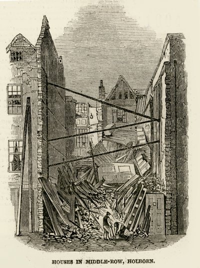 Hus i Middle-Row Holborn av English School