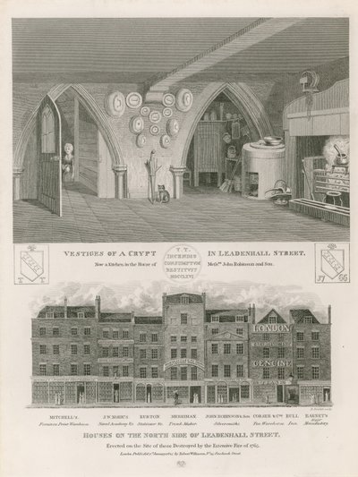 Hus på nordsiden av Leadenhall Street, reist på stedet til de som ble ødelagt av den omfattende brannen i 1765 av English School