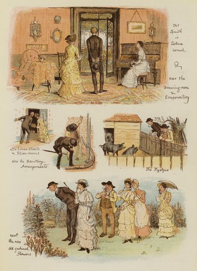 Hvordan Tankerville Smith tok en Country Cottage (chromolitho) av English School