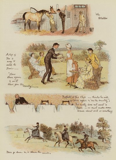Hvordan Tankerville Smith tok en hytte på landet (chromolitho) av English School