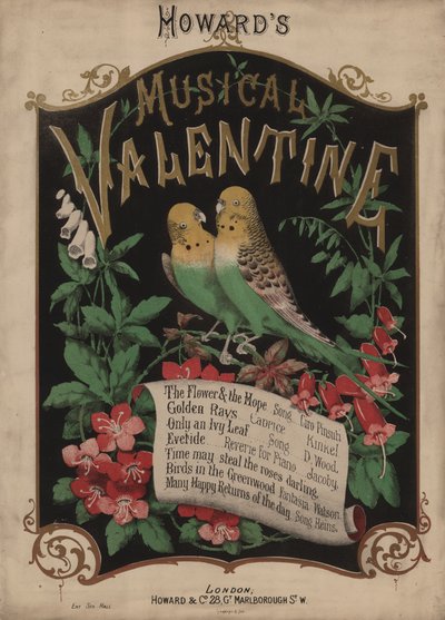 Howards musikalske valentinsdag (fargelitografi) av English School