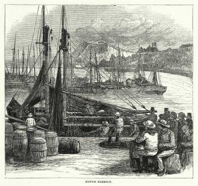 Howth Harbor (gravering) av English School
