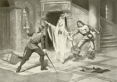 I Puritani, akt I scene v (gravyr) av English School