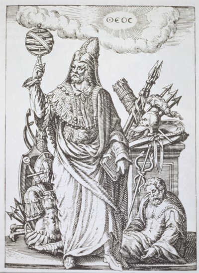 Ideell figur av Hermes Trismegistus, kopi av illustrasjon fra The Divination and Magical Sights av Jean-Jacques Boissard, 1605, publisert sent på 1800-tallet av English School