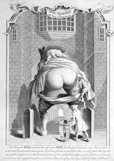 Idol-tilbedelse eller veien til fortrinn, 1740 av English School