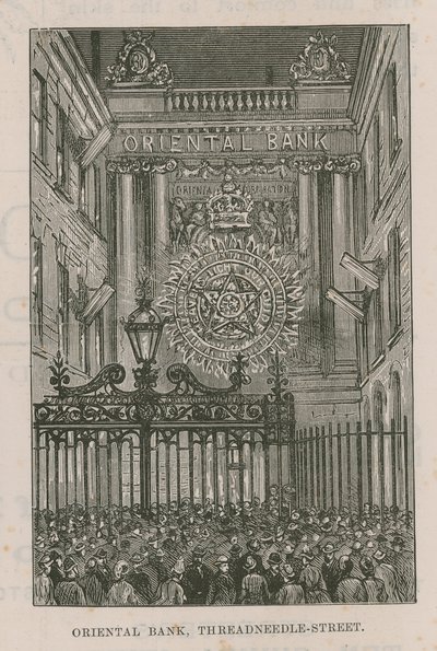 Illuminations pryder den orientalske banken på Threadneedle Street av English School