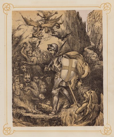 Illustrasjon til Bunyans Pilegrimsreise (lito) av English School