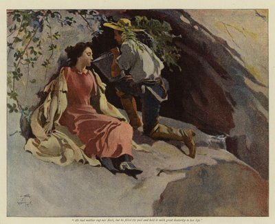 Illustrasjon til Jack og Jill fra Sierra Nevada, av Bret Harte (fargelitografi) av English School
