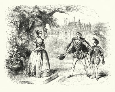 Illustrasjon for Les Huguenots av Giacomo Meyerbeer (gravering) av English School