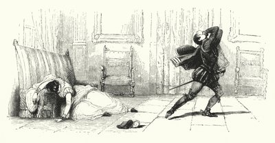 Illustrasjon for Les Huguenots av Giacomo Meyerbeer (gravering) av English School