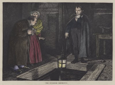 Illustrasjon for Oliver Twist (farget gravering) av English School