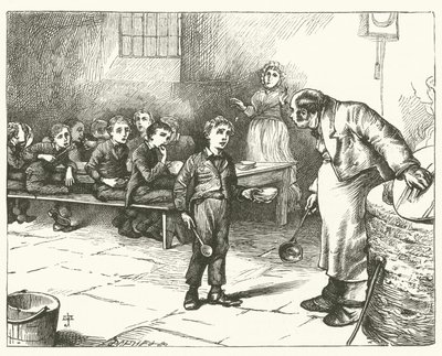 Illustrasjon for Oliver Twist (gravering) av English School