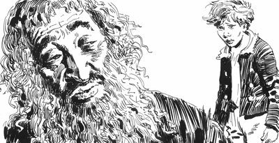 Illustrasjon for Oliver Twist av Charles Dickens (penn og blekk) av English School