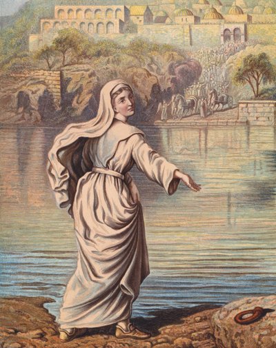 Illustrasjon til Pilegrimsreisen av John Bunyan (fargelitografi) av English School