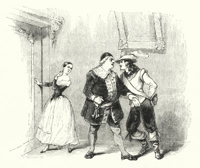 Illustrasjon for Barberen i Sevilla av Rossini (gravering) av English School