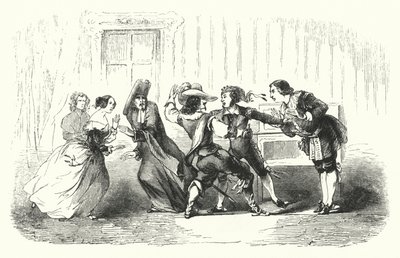 Illustrasjon for Barberen i Sevilla av Rossini (gravering) av English School